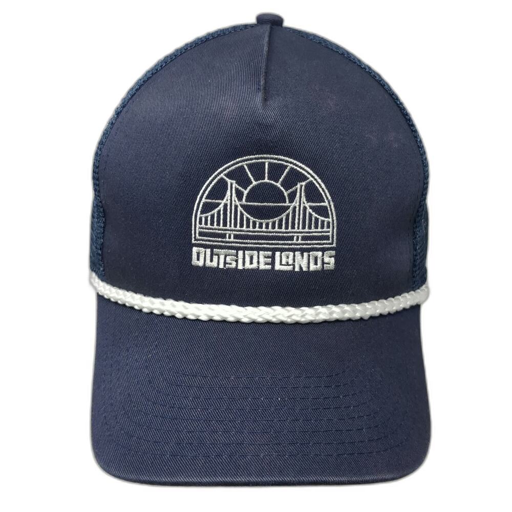 Cobra Trucker Hat Blue One Size Outside Lands Music Festival Rope Mesh Snapback